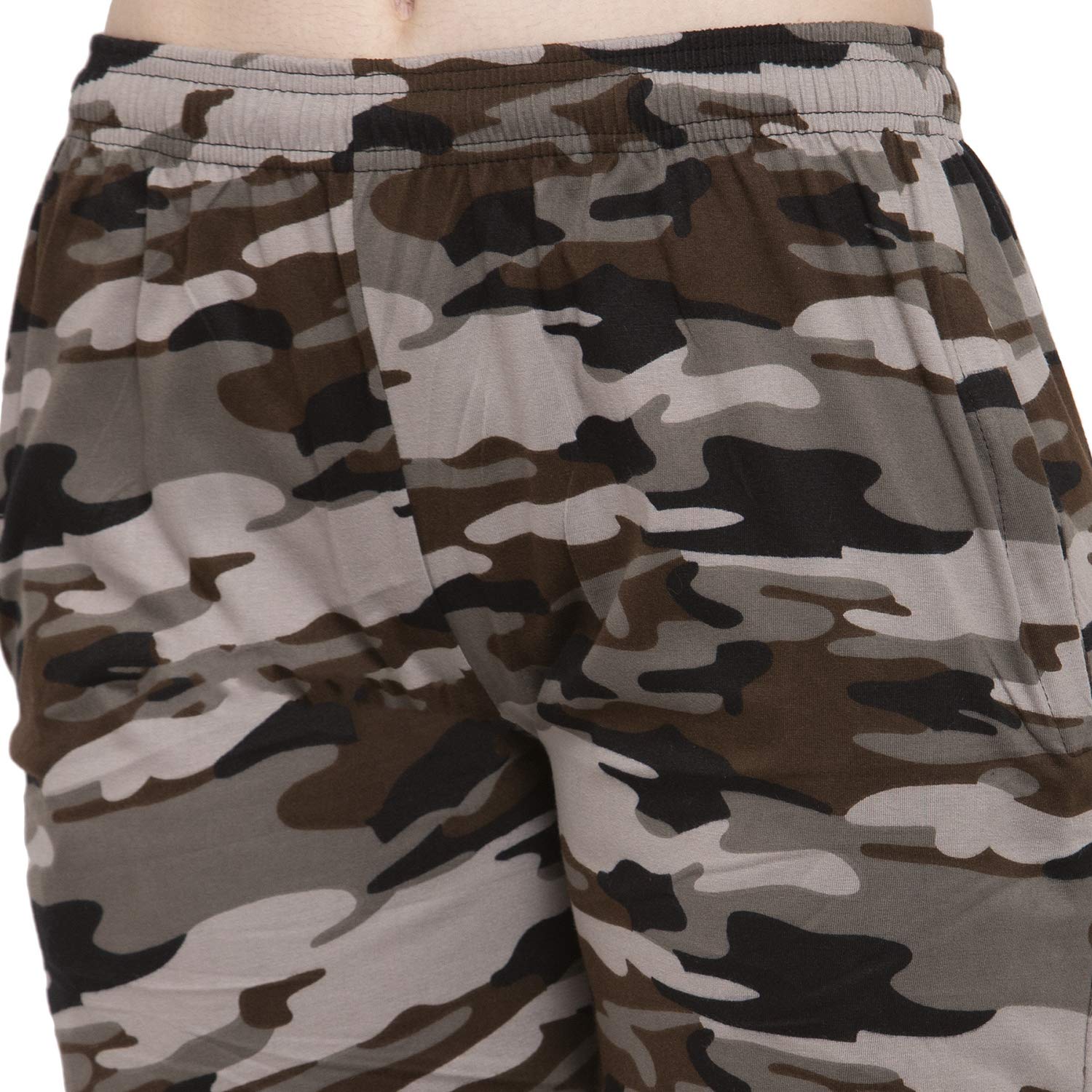 UZARUS Women's Girls Cotton Three Fourth Capri Shorts with Two Zippered Pockets Brown - Image 5 thumbnail