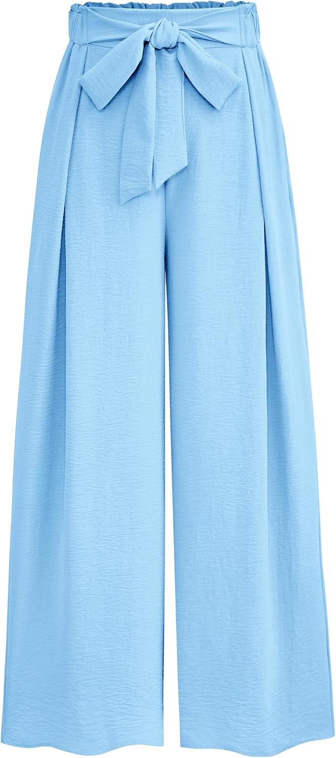 PRETTYGARDEN Women's Wide Leg Work Pants Business Casual High Waisted Loose Palazzo Trouser Summer Clothes