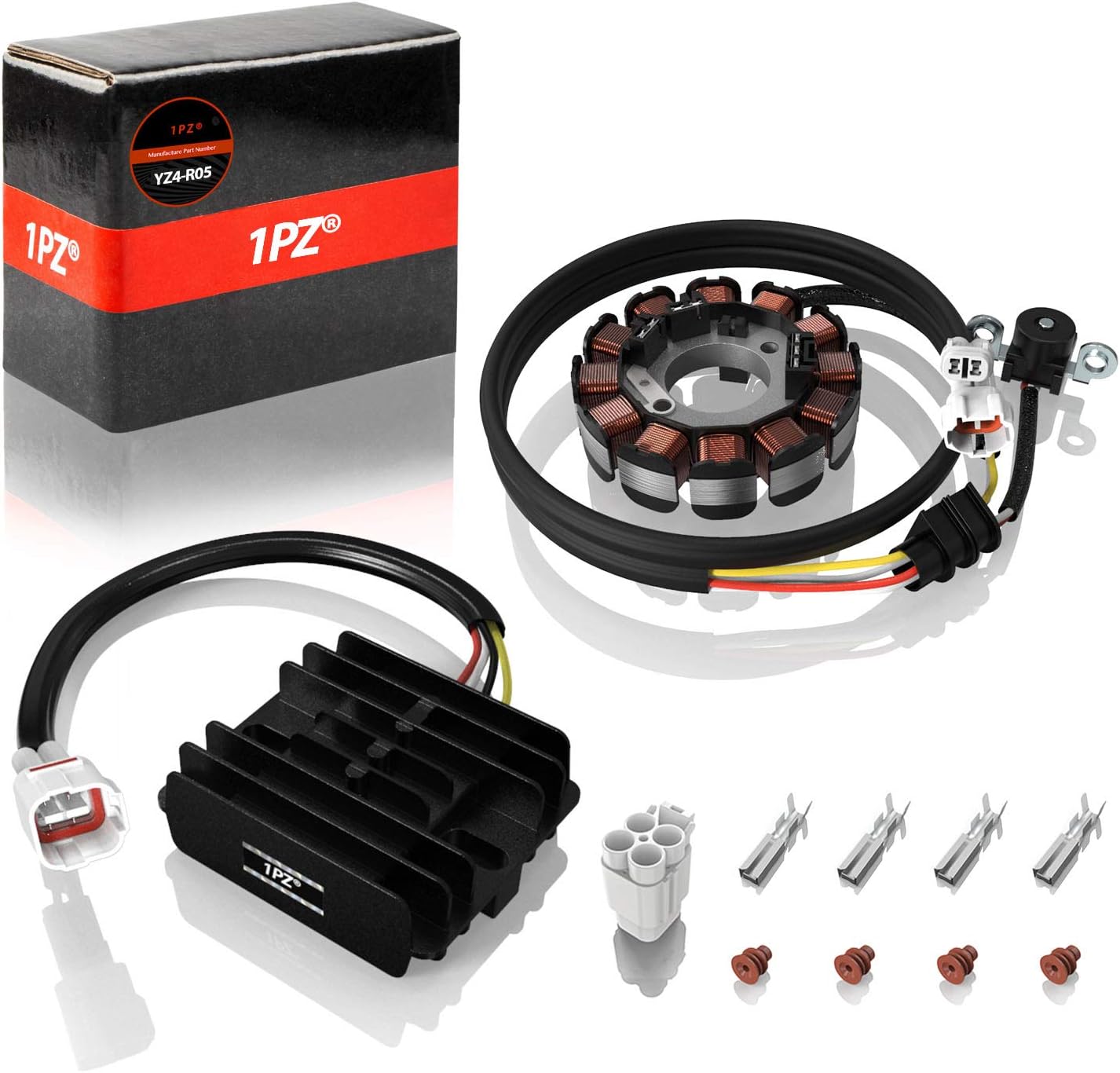 1PZ YZ4-R05 Magneto Generator Stator Voltage Regulator Charging System Replacement for Yamaha YFZ450 2004-2013 5TG-81410-01-00 5TG-81410-00-00 5TG-81410-02-00