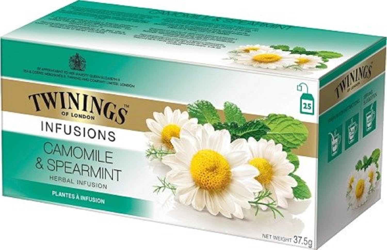 Twinings of London Camomile & Spearmint Herbal Infusion Tea, 25 Bags Amazon.in Grocery