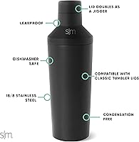 Vista 2 de Simple Modern - Set de regalo de coctelera con tapa jigger Mezclador de Martini Boston aislado de acero inoxidable, regalos de Navidad