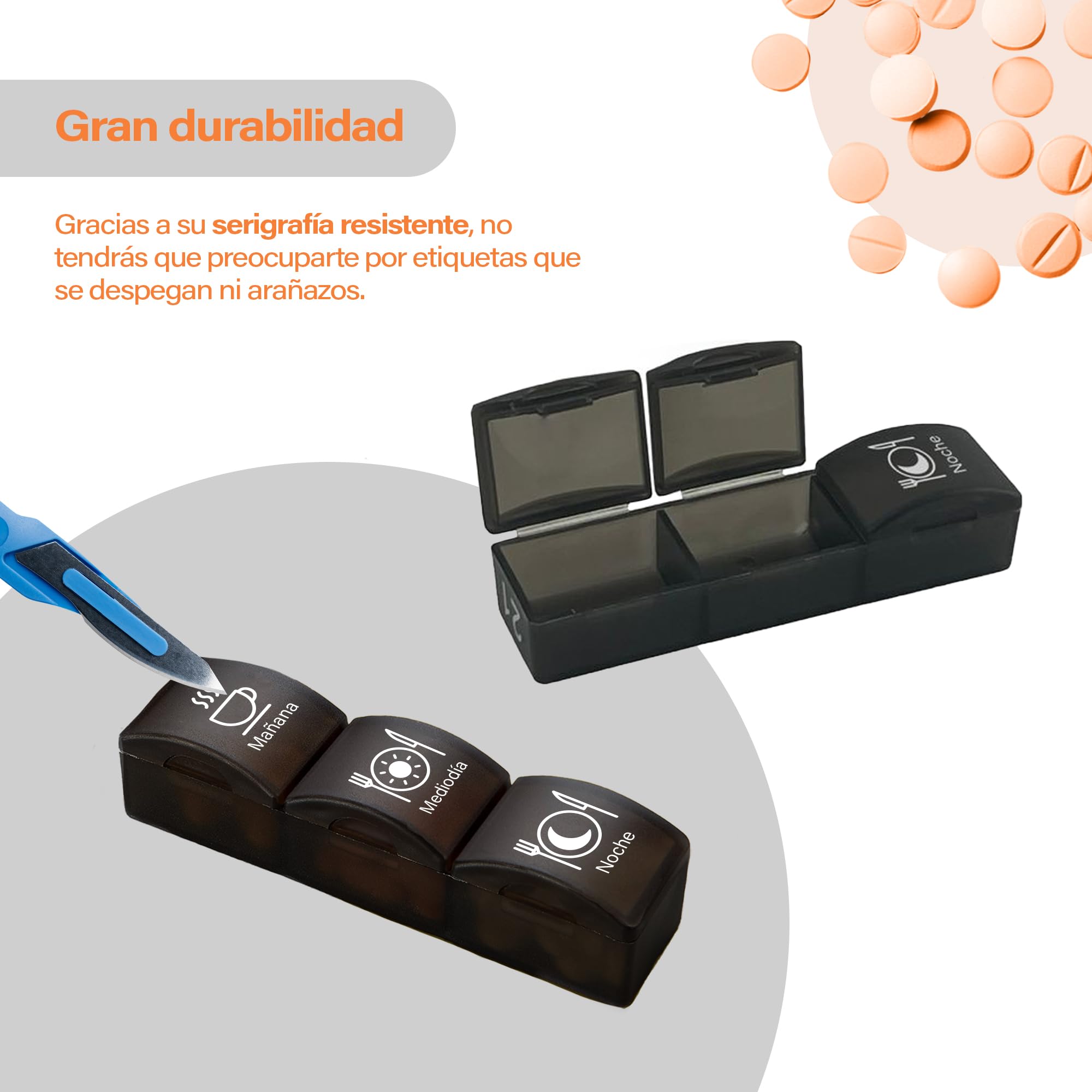 Pastillero Mensual 3 Tomas Español, Pastillero para 31 días 3 veces al día, Organizador Medicamentos 3 compartimentos, Pastillero Semanal 3 tomas mañana-mediodía-noche, Pastillero Viaje para Vitaminas