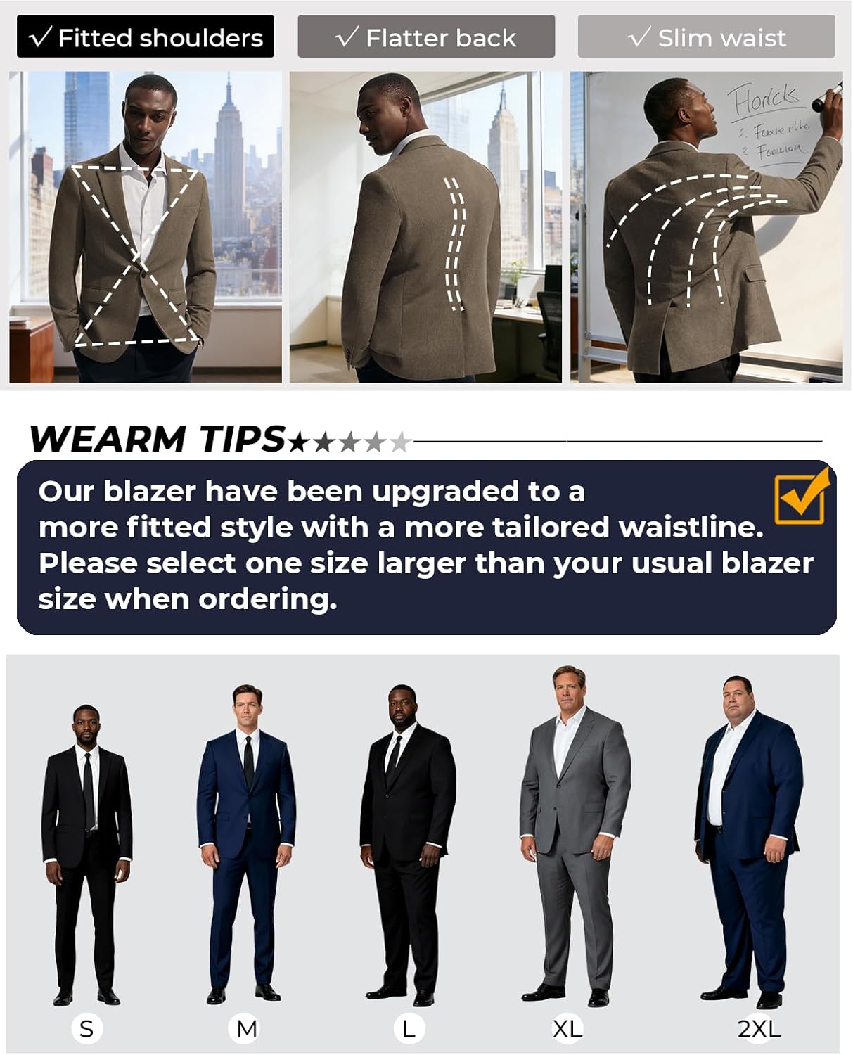 PJ PAUL JONES Mens Casual Blazer One Button Sport Coats Lightweight Business Suit Jacket - Image 6