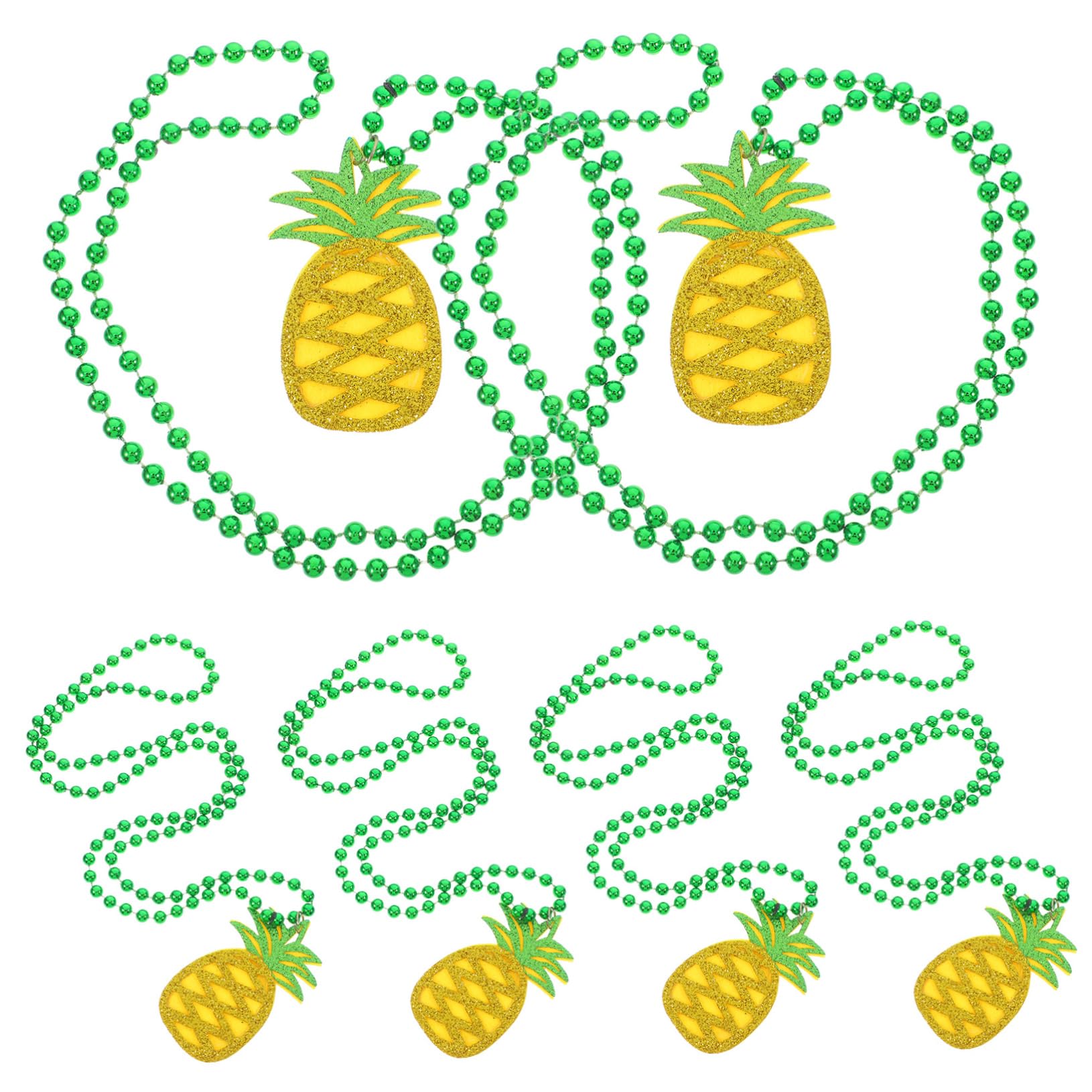 VALICLUD Summer Hawaiian Party Necklace 6 Pack Pineapple Charm Decor for Birthday Tropical Decorations for Baby Shower School Events