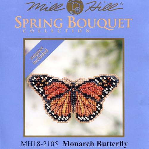 Miniatura 2 de Kit de adorno de punto de cruz con cuentas de mariposa monarca Mill Hill 2012 ramo de primavera MH18-2105