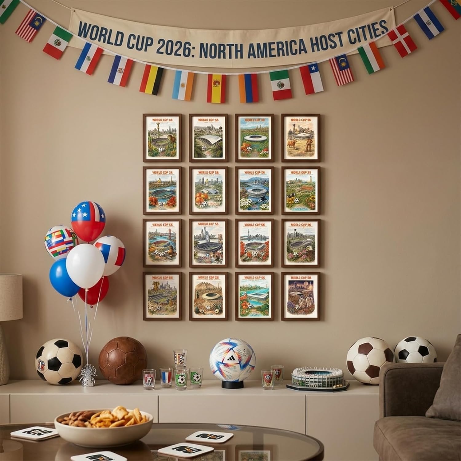 2026 World Cup Postcard Set (32 PCS) - City Landmark Illustrations - Vintage Waterproof Soccer Postcards for World Cup Decorations, Collectible Mailing Cards image 4