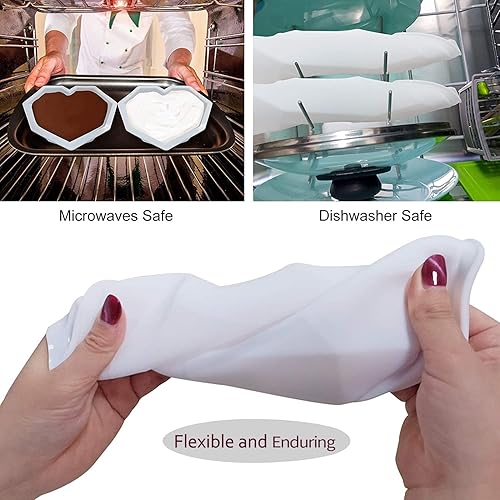 Juego de moldes de corazón rompibles para chocolate, moldes de silicona de corazón con martillos y cuentagotas, molde de letras y moldes de