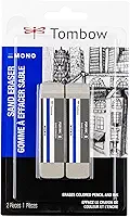 Tombow Borracha de areia 67304 MONO, pacote com 2. Borracha de sílica projetada para remover lápis de cor e marcas de tinta..