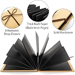 Hacaroa 4 Pack 6 x 8 Inch Accordion Scrapbook Black Pages, Small Photo Albums with DIY Accessories, Stretchable Folding Hardcover Kraft Paper Memory Book Gift for Anniversary, Christmas, Graduation