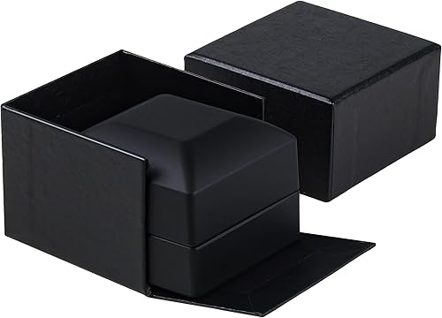 Miniatura 4 de Allure - Cajas de anillo de lujo con luz LED, elegante caja de anillo de diamantes en forma cuadrada, para propuesta única, compromiso o boda, caja
