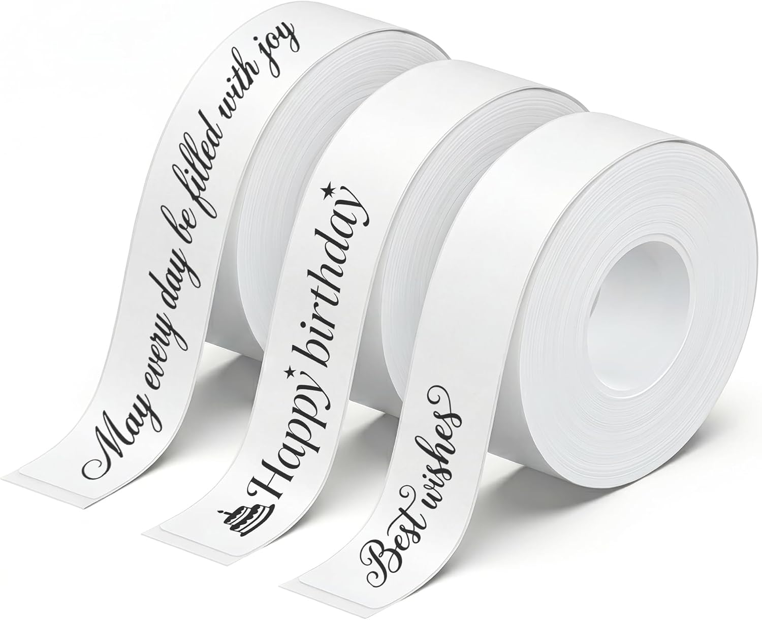 AH-P05 XenGro Continuous Label Tape 3PCS, Self-Adhesive Thermal Labels Refill Paper Roll for XenGro AH-P05 Label Maker, 14mm*7m (0.55*23ft）, for Home/Kitchen/Office Storage/Kid School Supplies, White