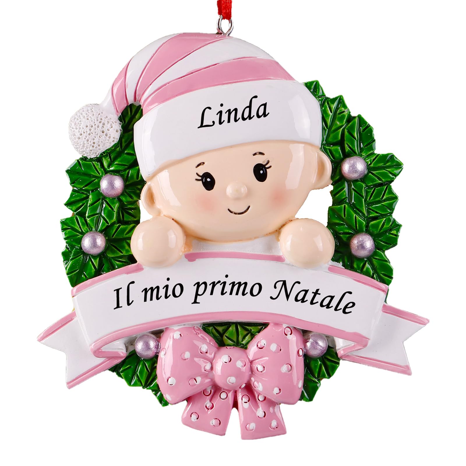 Decorazioni natalizie personalizzate body neonato da appendere all'albero