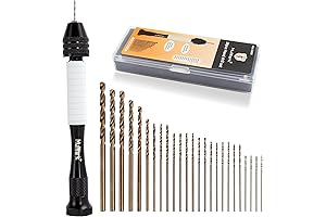 Mulwark Precision Mini Hand Drill Set: 25 Premium Pin Vise HSS Bits...