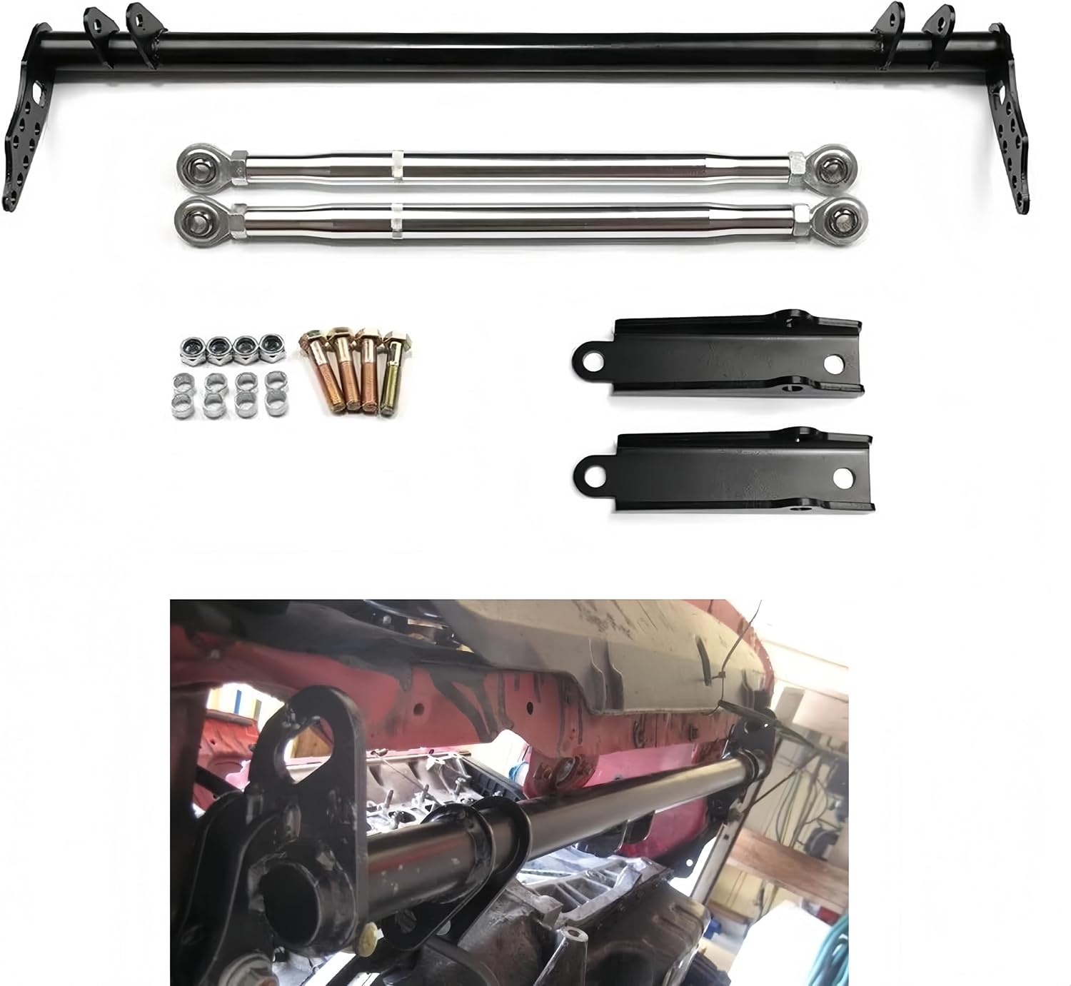 Front Traction Control Arm Tie Bar Kit Fit for 1992-1995 Honda Civic 5th EG, EH, EJ1/2; 1996-2000 6th EK3 / 4/5 / 9, EJ6 / 7/8 / 9, EM1; 1993-1997 Del Sol; 1994-2001 Integra DC