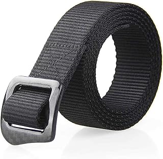 JTRHD Cinturón de Trabajo De Lona de Nailon para Hombre Cinturón al Aire Libre Hombres y Mujeres Black Fibra de Carbono Anti-Metal Hebilla Totalmente Ajustable (Color : Black, Size : 135cm)
