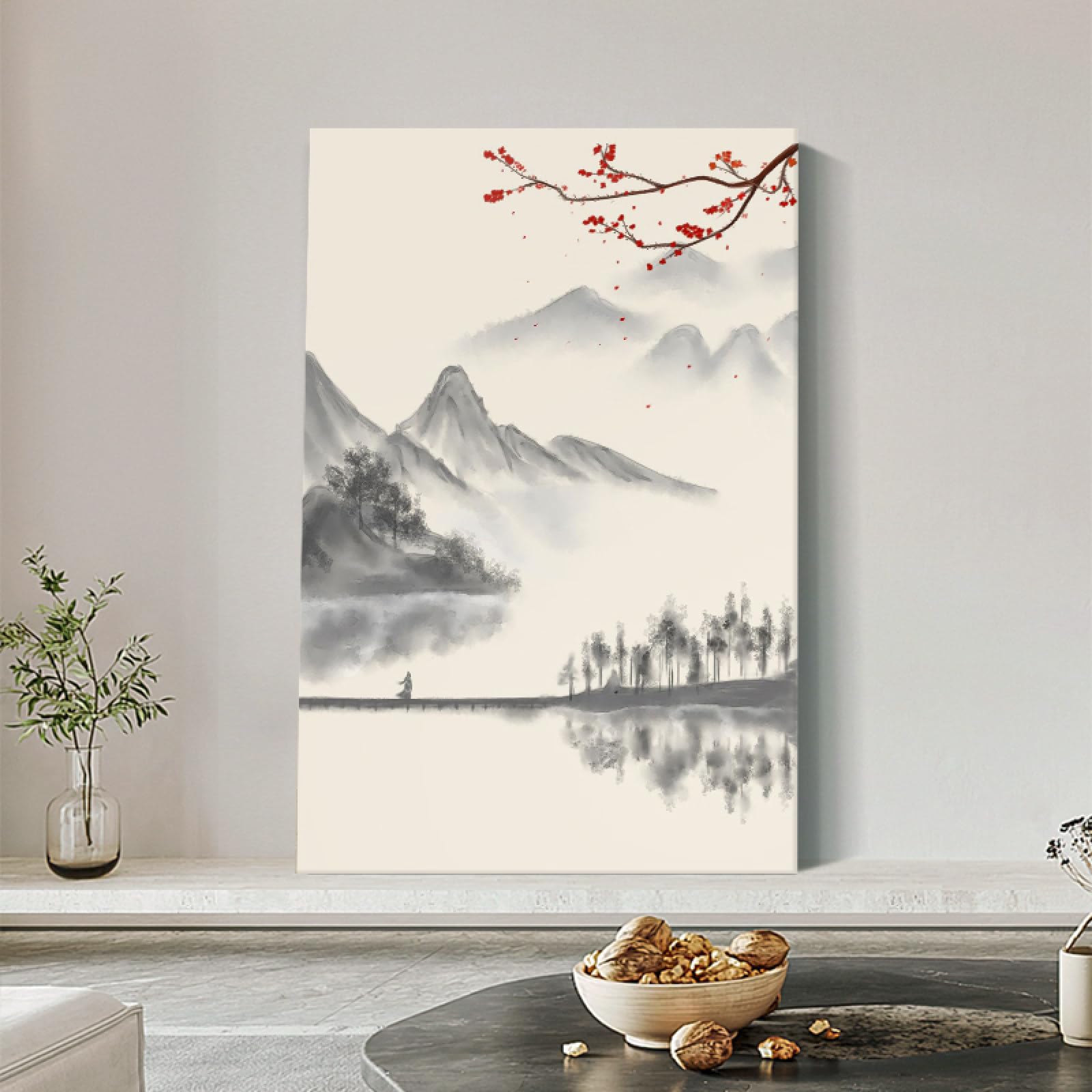 Peinture paysage de montagne grand format pour habiller un mur de salon