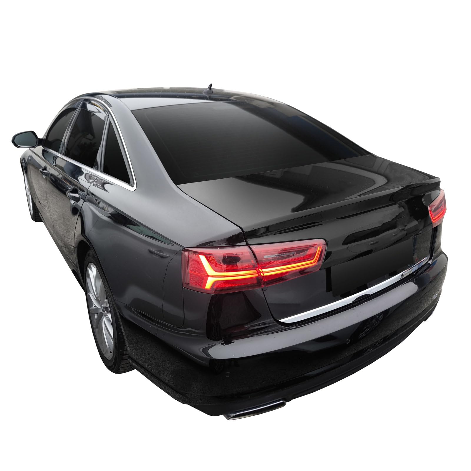 J&J AUTOMOTIVE GP Windabweiser passend für Audi A6 C7 Limousine 2011-2018 4tlg, Vorne und Hinten Regenabweiser Passform Getönt Schwarz
