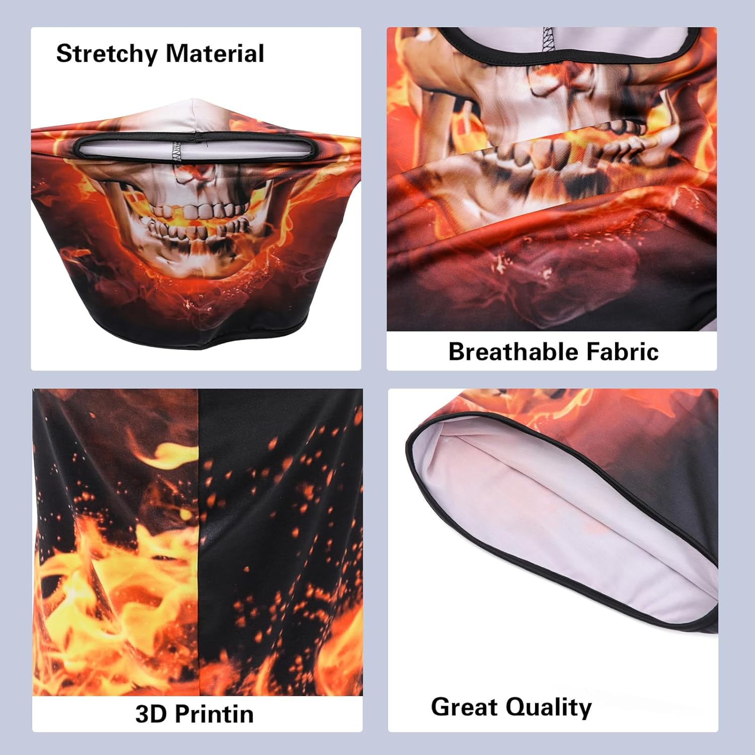 Balaclava Mask 3D Print Full Face Mask Cooling Neck Gaiter Sun Protection Face Cover Mask Windproof Ski Mask - Image 4