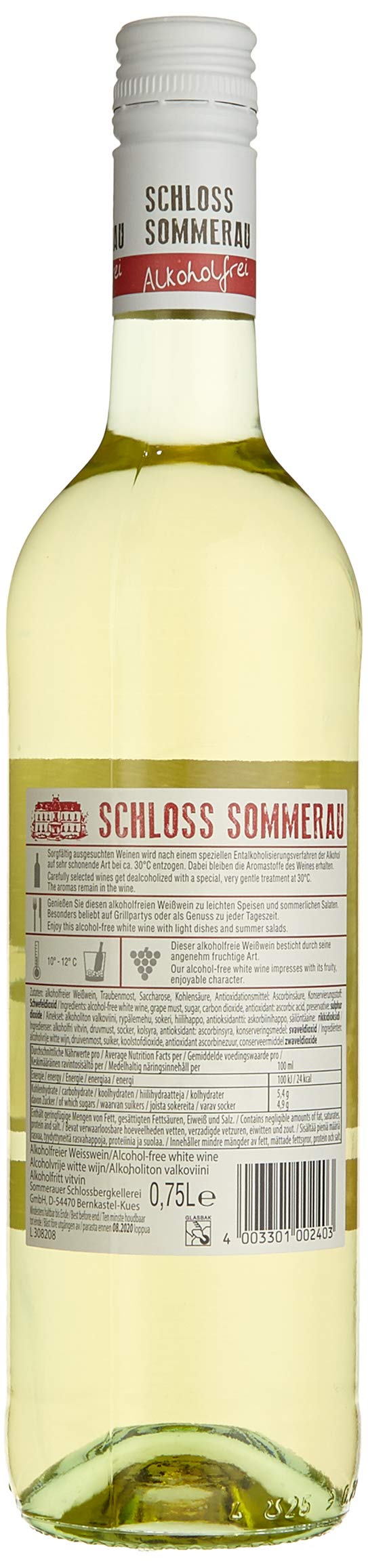 Schloss Sommerau Alkoholfreier Weißwein lieblich (6 x 0.75 l)