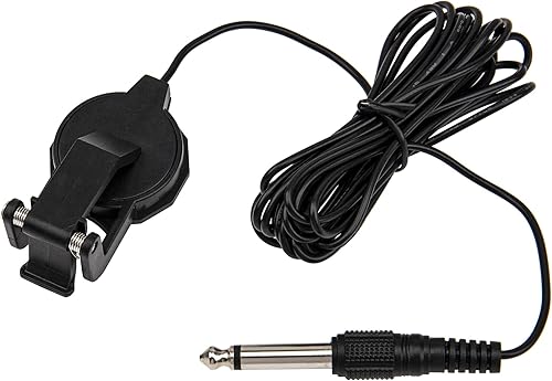 1 pastilla Yootones con clip con conector de audio compatible con guitarra acústica, violín, banjo ukelele (negro)