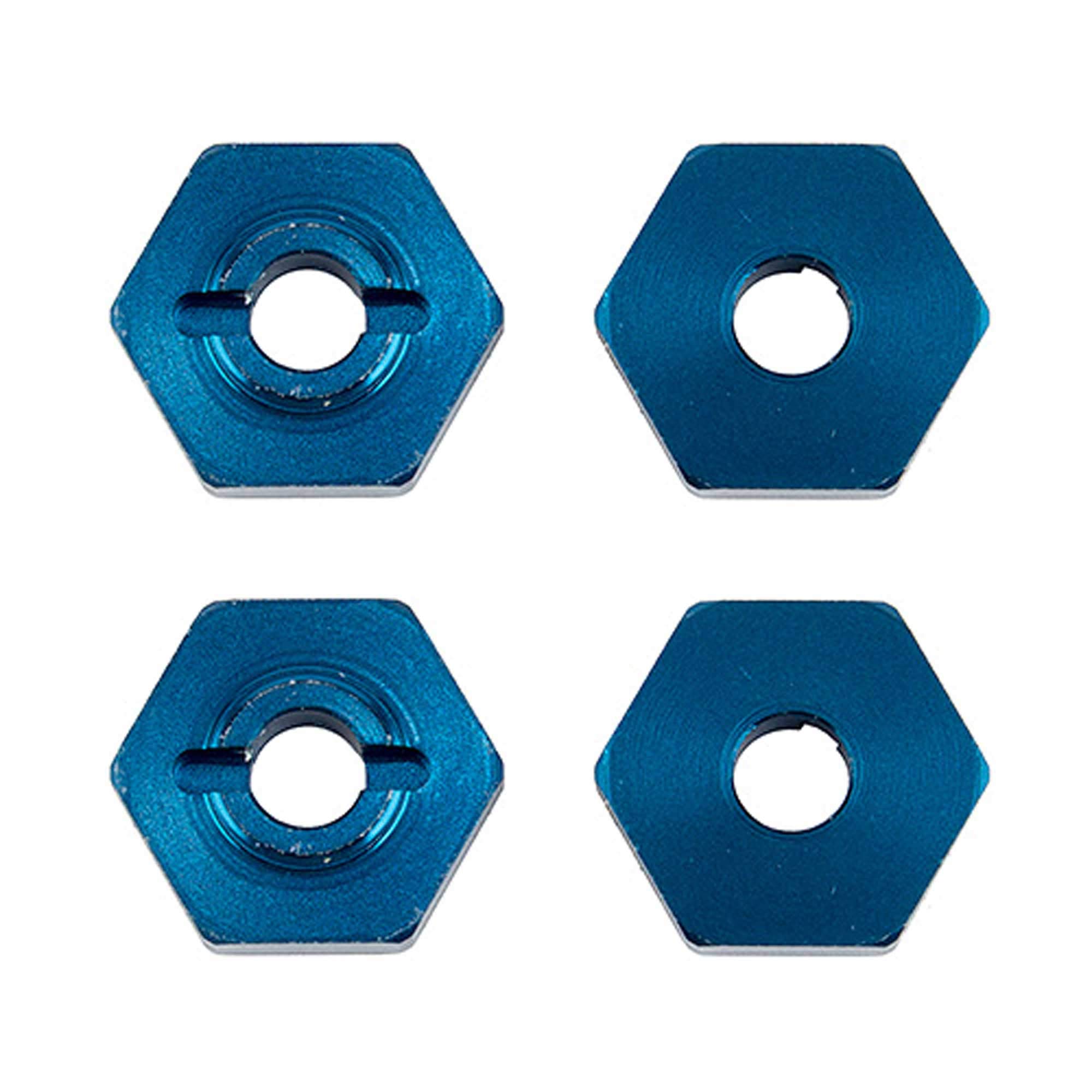 Team Associated 1/14 Wheel Hexes Blue Aluminum, ASC21562