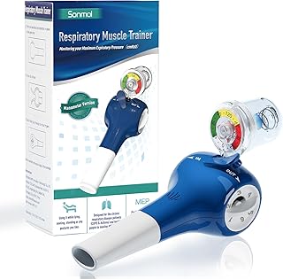 Sonmol Breathing Exercise Device for Lungs with Travel Case | Lung Trainer for Better Breath | Breathing Trainer with 5 Resistance Levels | Incentive Spirometer Adult | Portable
