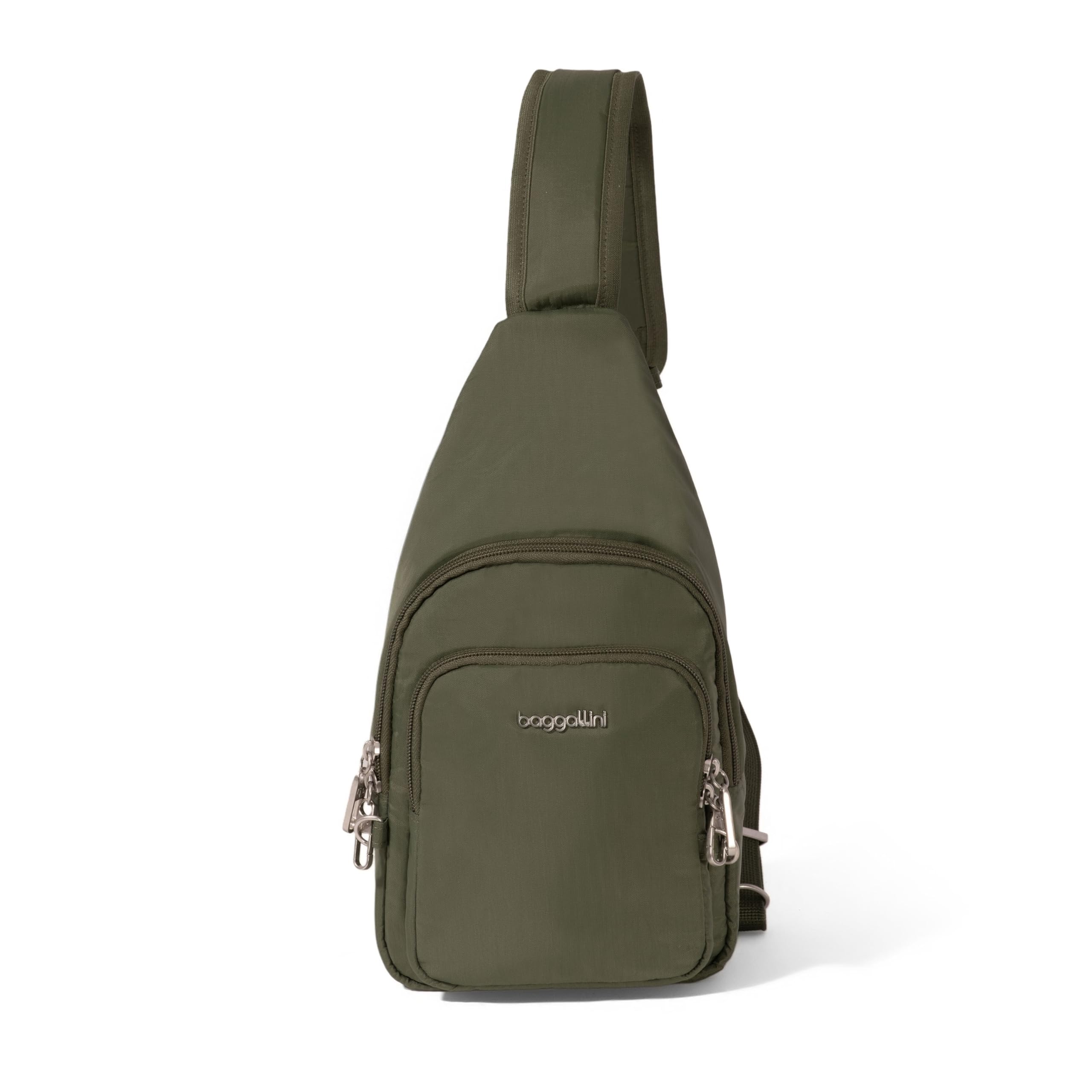 Baggallini Women's Securtex Anti-Theft Daytripper Sling Cross-Body-Handbags, Thyme, One Size