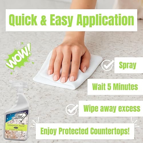 Miniatura 6 de Granite Plus (limpiador y sellador) limpia y sella en profundidad todas las encimeras de piedra natural + limpiador de lechada definitivo