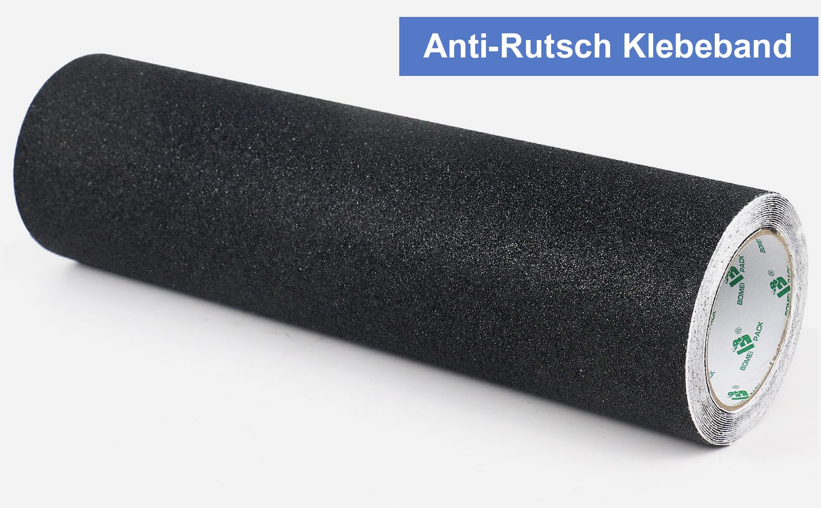 BOMEI PACK Ruban adhésif antidérapant pour escalier, skateboard, 400 mm x 5 m, noir, bande de traction solide, niveau de sécurité antidérapant, marches de sécurité antidérapantes pour l'intérieur et