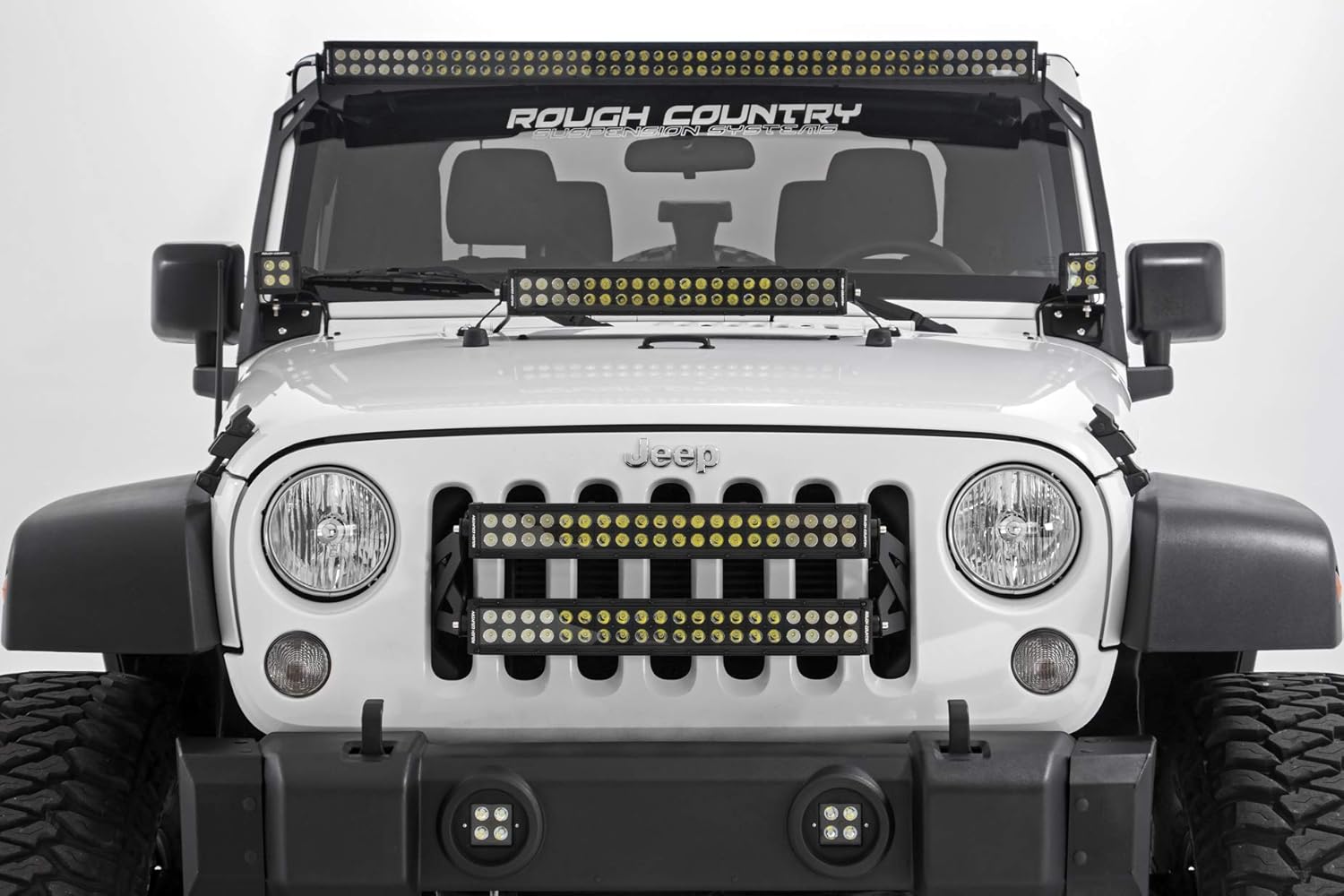 Rough Country Black Series LED Fog Light Kit for 10-18 Jeep Wrangler JK - 70630