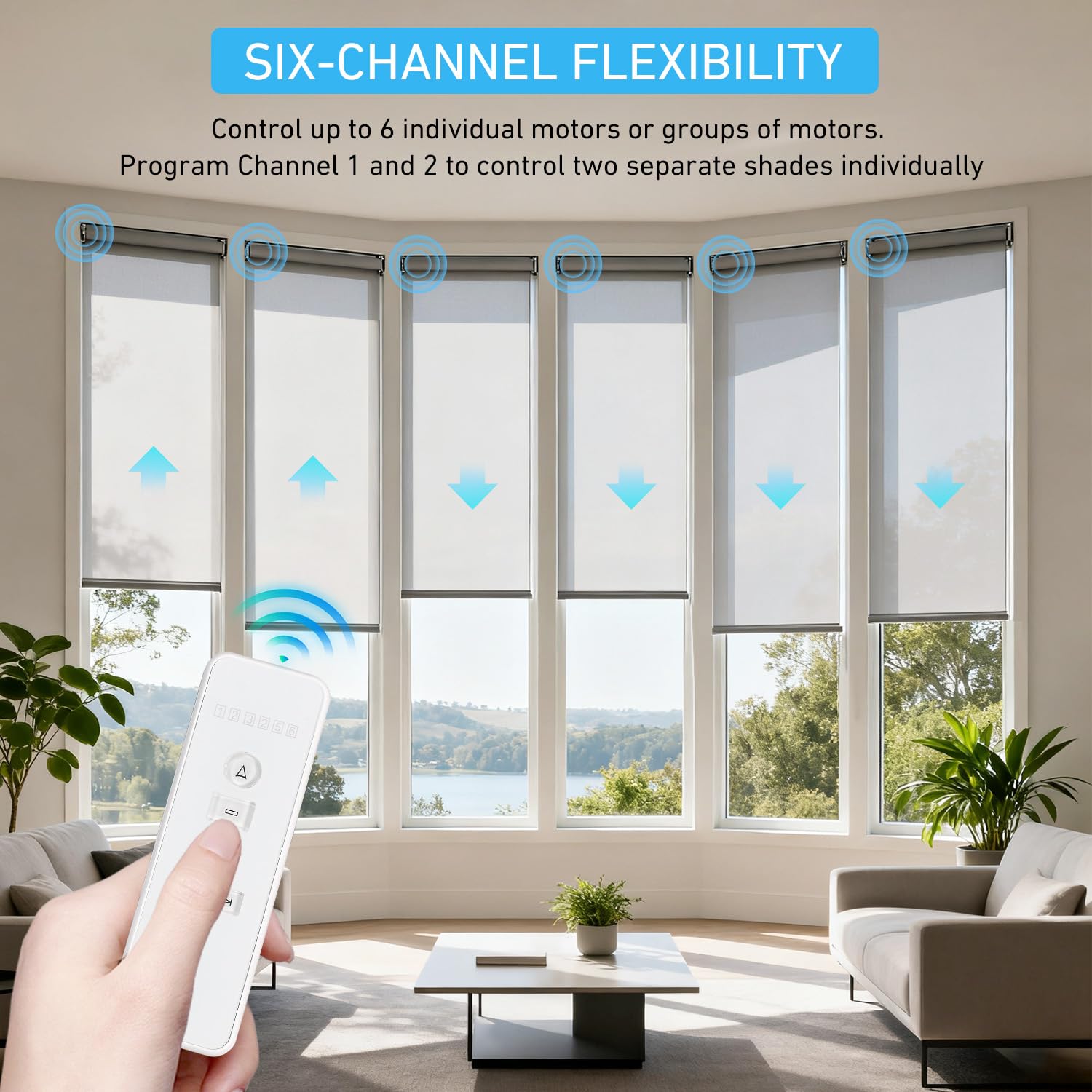 AC123-06 6 Channel Wireless RF433.92 Controller Transmitter Remote, Working for Electric Blinds 6 71WHXeoV7ML. SL1500