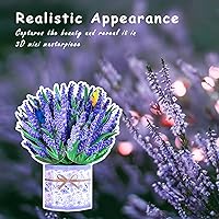 Vista 6 de Tarjeta desplegable de ramo de lavanda, tarjeta de felicitación de flores 3D con sobre para cualquier ocasión, cumpleaños, día de la madre