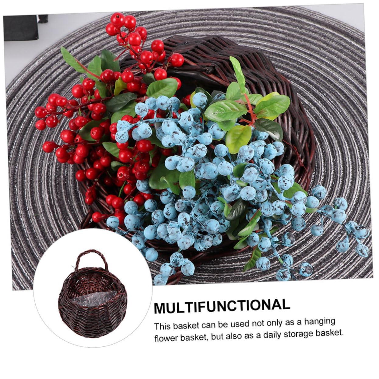 HEMOTON 2 Set Cesto Appeso A Pentola Di Fiore Di Rattan Parete Fioriere Cesto Di Vimini in Rattan Moderno Cesto Di Fiori in Vimini Cesto Succulento Sospeso Coffee 2 Pezzi*2