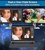 Vista 4 de Herfair Cable USB C a VGA de 3 pies, USB tipo C a VGA macho a macho, cable adaptador Thunderbolt 3 compatible con VGA a USB-C para iPhone 15 Pro