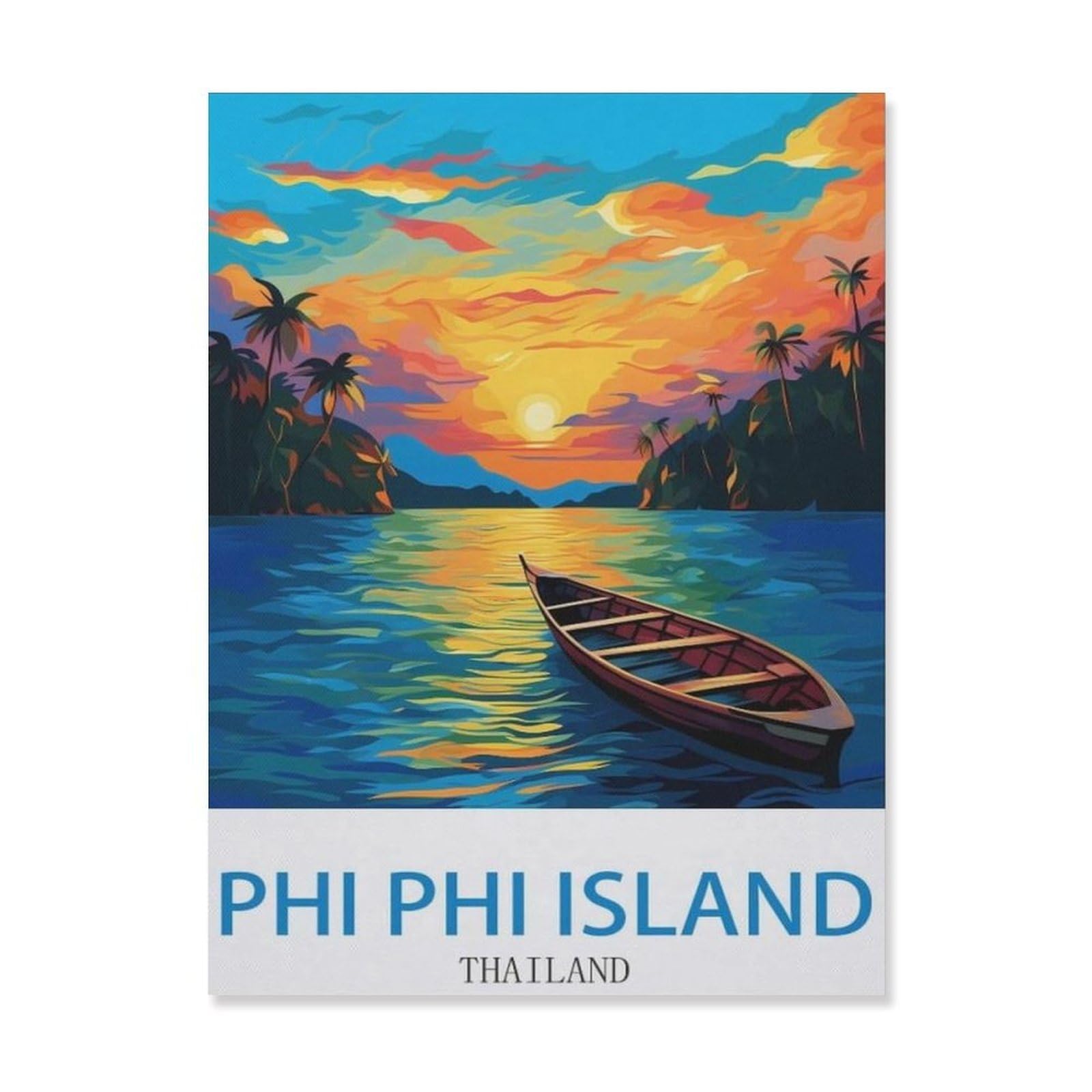 Vintage Metal Tin Sign，Phi Phi Island Thailand，Retro Wall Decor Art Tin Sign for Home Coffee Bar Restaurant Pub(30x40cm）12x16 inch-EH59