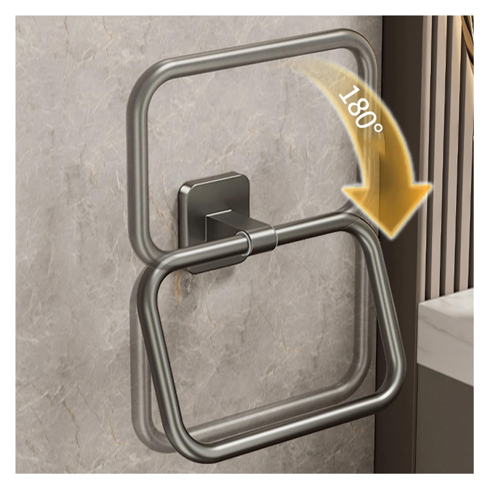 Toalleros De BañO Toallero sin perforar, toallero de baño, paño de Cocina, Inodoro, montado en la Pared(Square Grey)