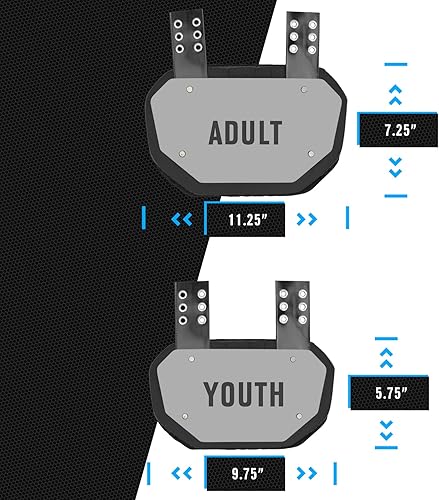 Miniatura 6 de Sports Unlimited Placa Trasera de Fútbol Americano para Hombreras - Placa Trasera de Ajuste Universal - Placa Trasera para Adultos y Jóvenes para