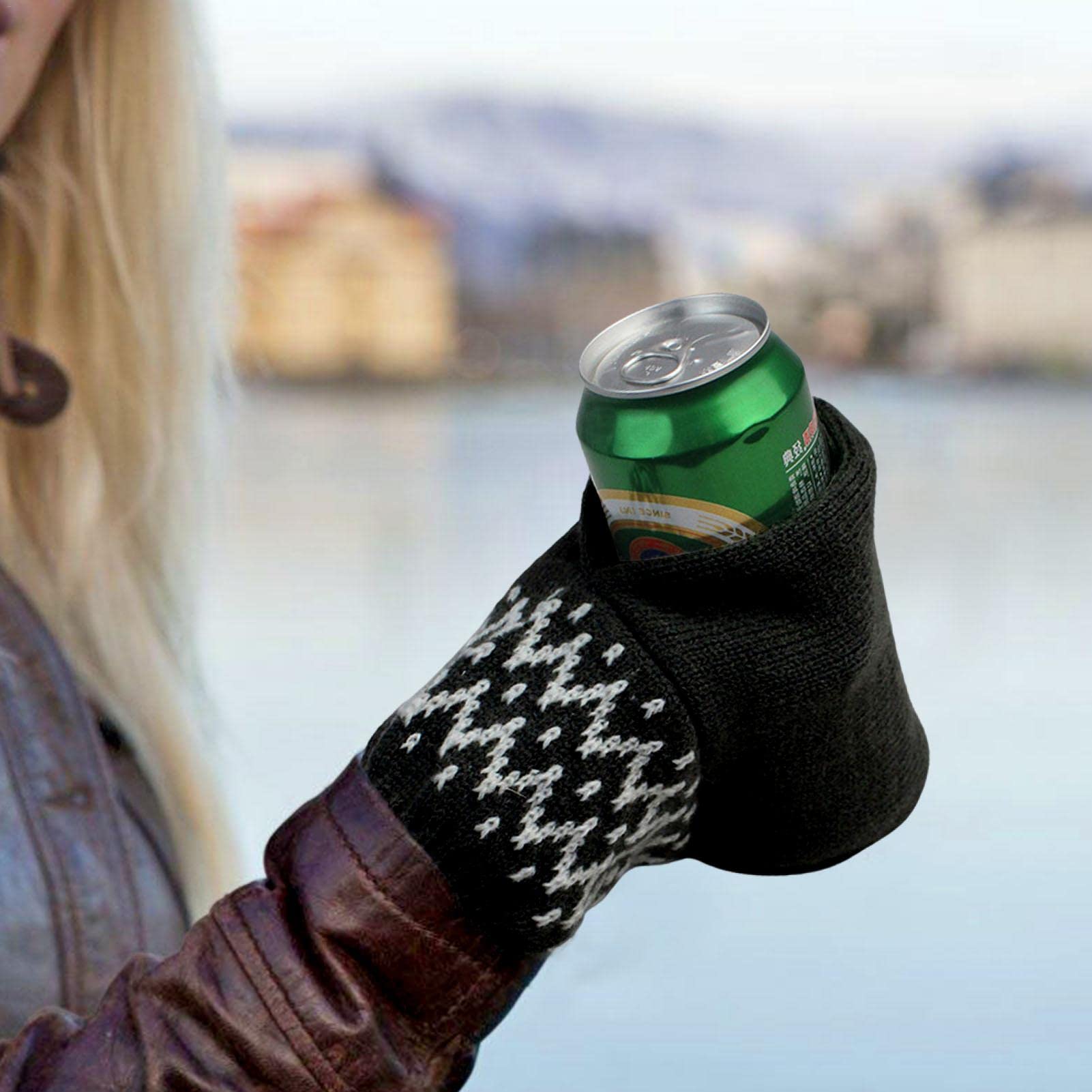 Luckxing Bierhandschuh-Handschuhe für isolierte – Bierdosen-Kühlerhülle für den W – Getränkehandschuh-Halter-Handschuh für Getränke, Flaschenabdeckung 