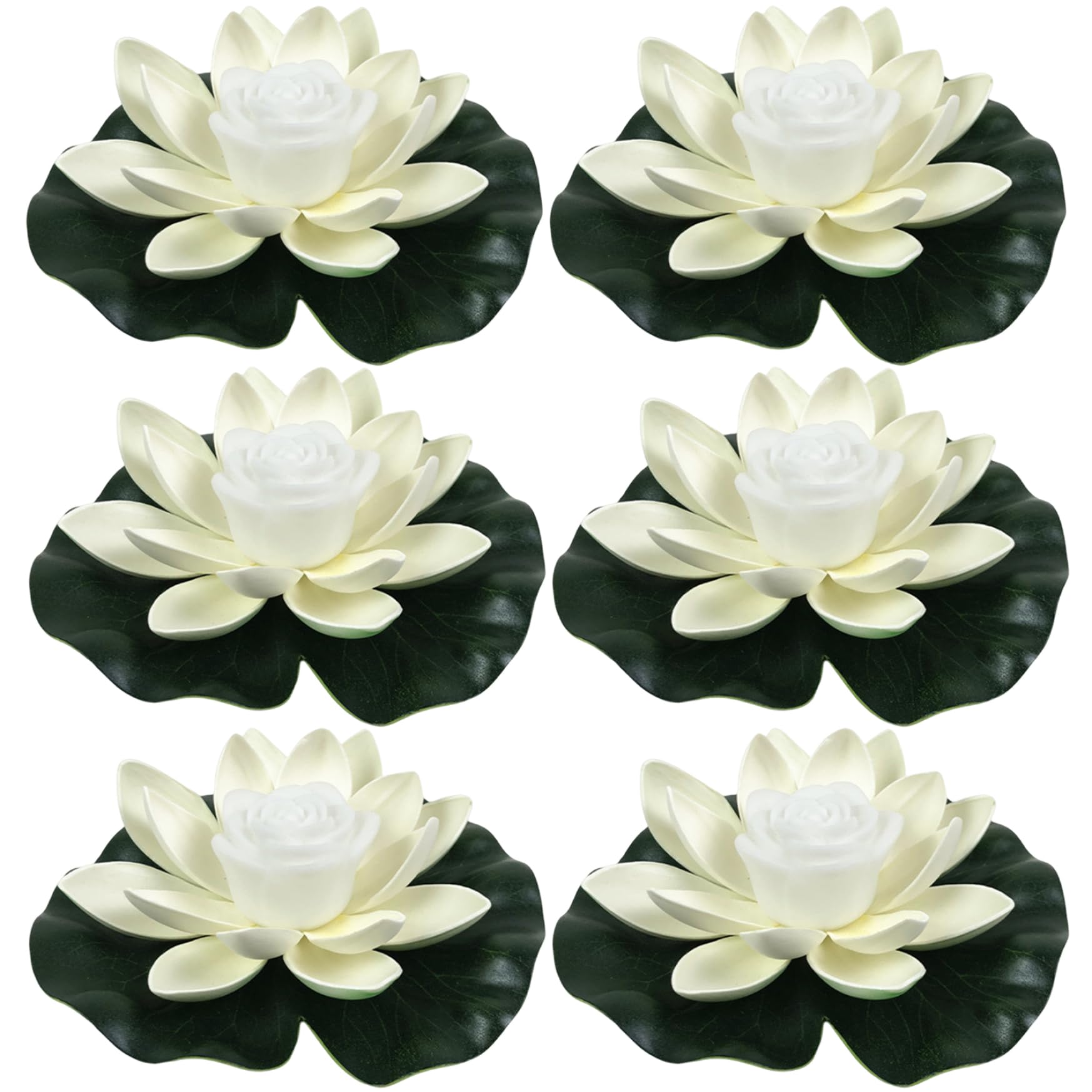 Fiori galleggianti, 6 Pezzi da 7 Pollici Fiori galleggianti a LED luci per Stagno con Luce di Loto, ninfee in Eva Impermeabili 3D per Decorazioni per stagni per Piscina