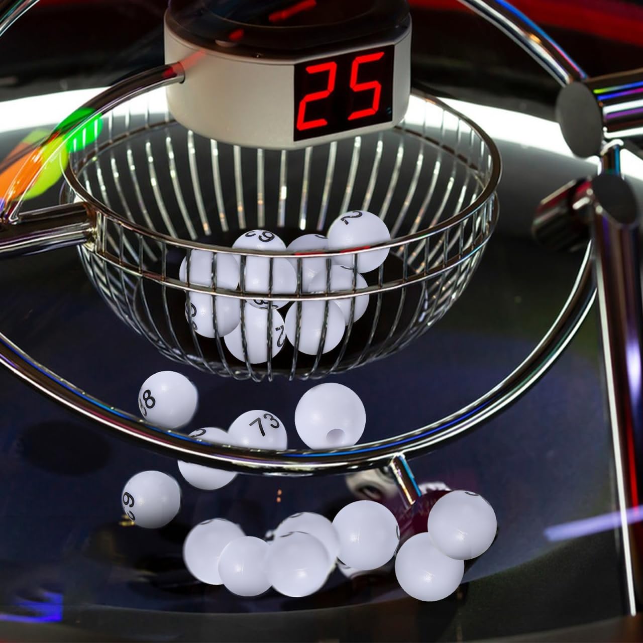 SOIMISS 80 Pcs Mini Bingo Balls 1-75 Numbered, White, 1.50X1.50X1.50CM - Image 4