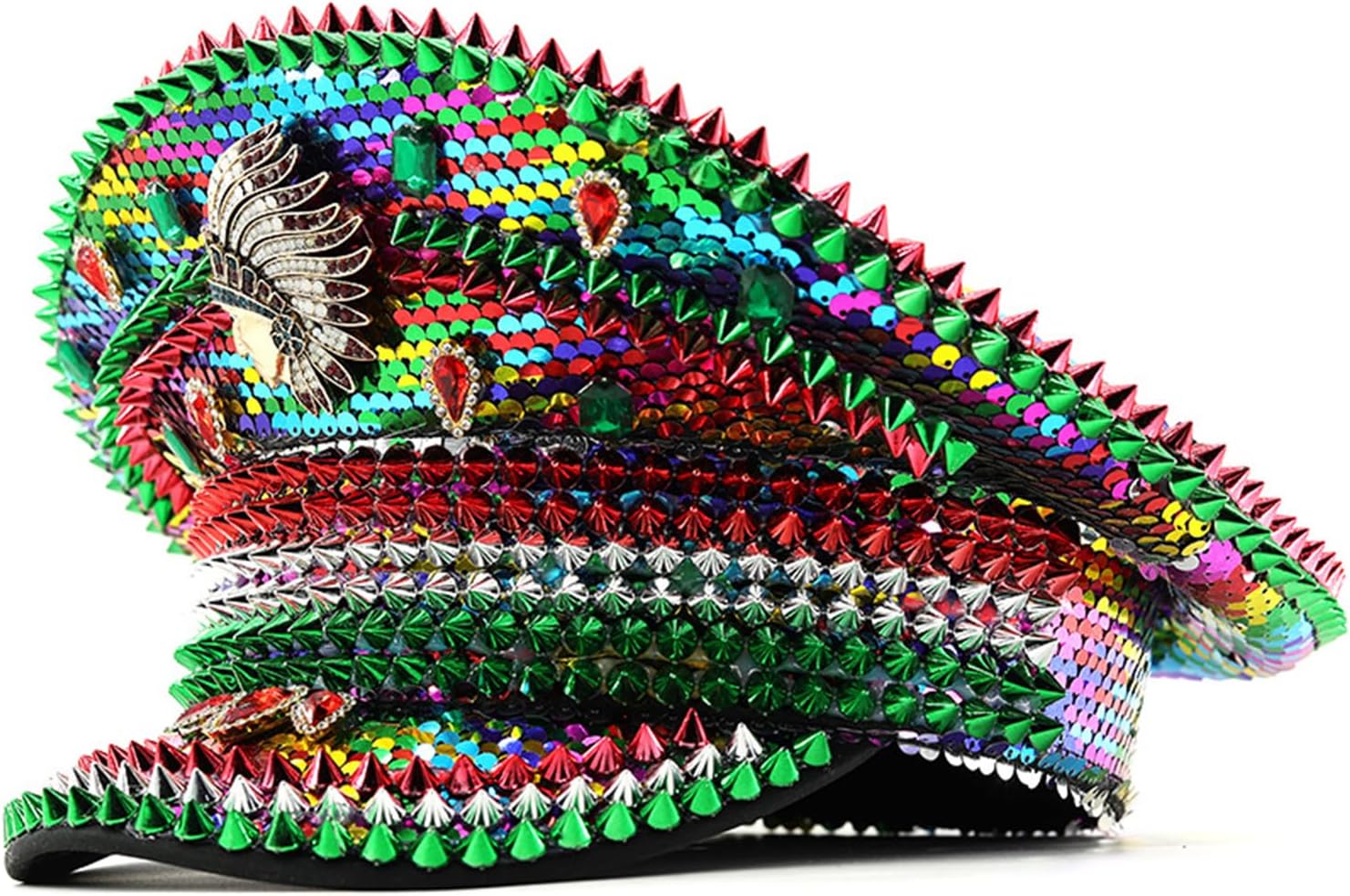 Hat Crystal Studded for Bachelorette Party Cocktail Parties Vacation Crystal for Comedian Festival Hat