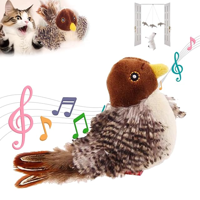 Viralhuntz Cat Toy, Interactive Cat Toy With Wing Movement, Simulation Electric Sparrow Shaking Bird