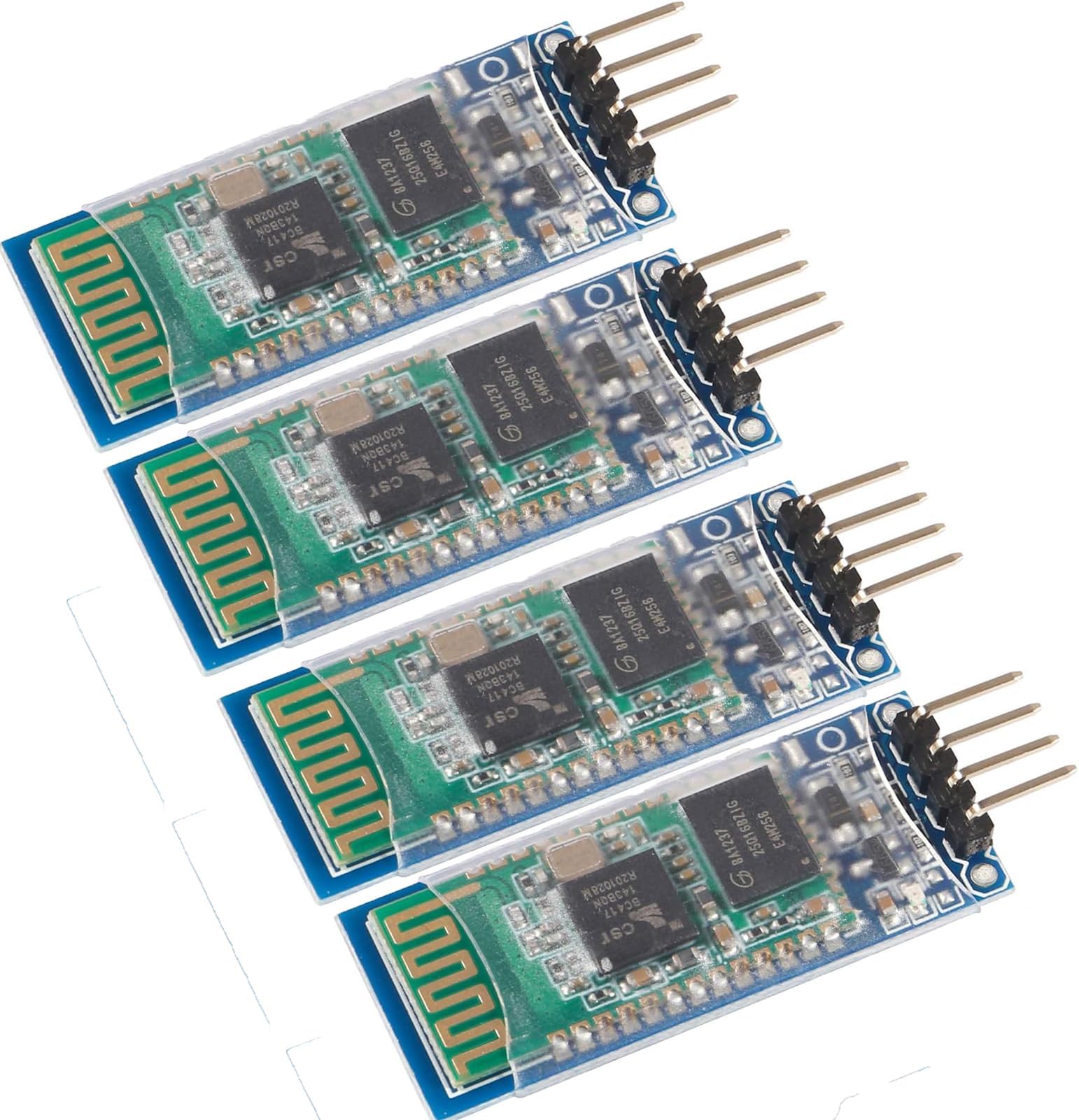 2Pcs HC-06 RS232 4 Pin Wireless Bluetooth Serial Transceiver Module Bi-Directional Serial Support Slave and Master Mode