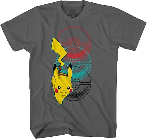 Pokemon Pikachu Big Boys Camiseta de manga corta - Pikachu Lightning Energy Bounce