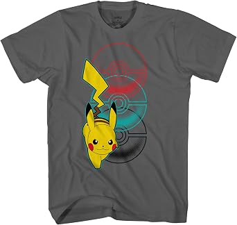 Pokemon Pikachu Big Boys Short Sleeve T-Shirt - Pikachu Lightning Energy Bounce