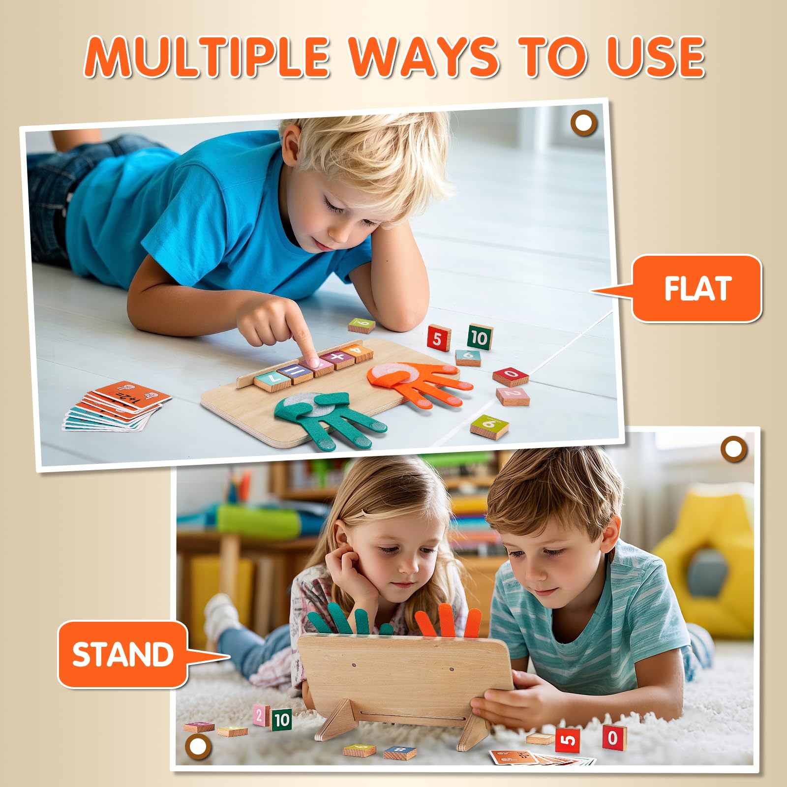 9 Pocket Card Album With Zipper Montessori Math Toys For 3-5 Year Olds ...