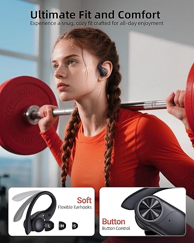Miniatura 6 de PocBuds Auriculares Bluetooth Auriculares Inalámbricos 80hrs Tiempo de Reproducción Estuche de Carga Inalámbrica Pantalla Digital Auriculares