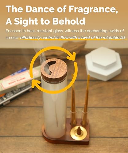 Miniatura 3 de AshElysium - Quemador de incienso, soporte de incienso para palos, soporte para barra de cenizas, accesorios de meditación, soporte para cono de