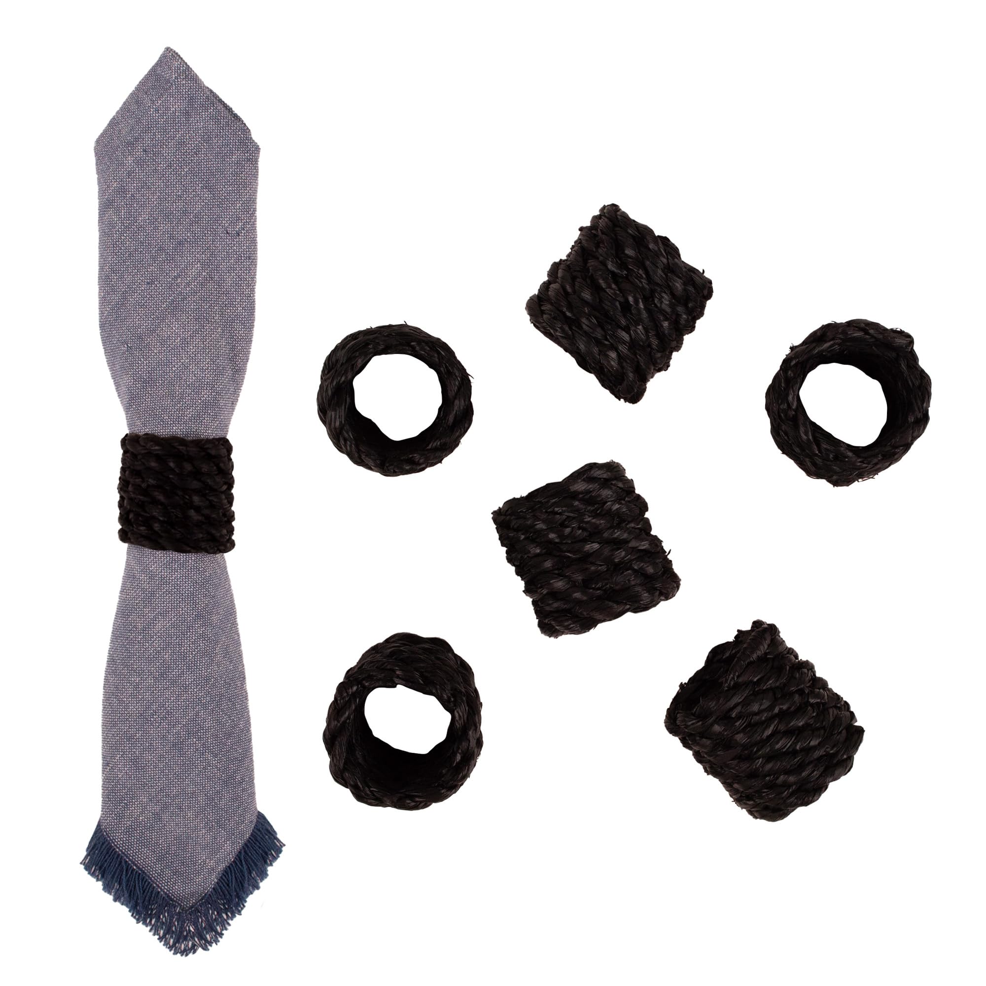 KAZI Essentials Lot De 4 Napperons Ronds Tissés En Raphia En Osier