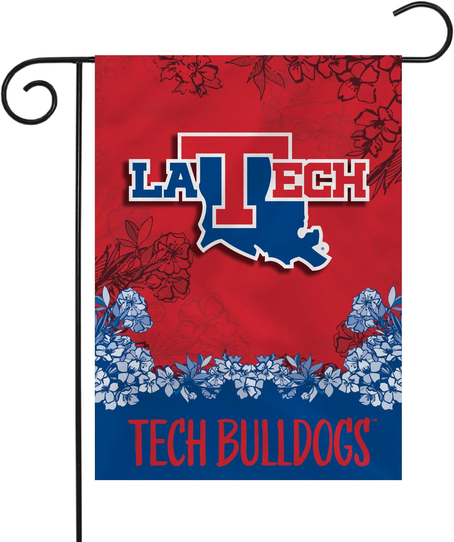 Rico Industries NCAA Louisiana Tech Bulldogs Primary 13" x 18" Double Sided Garden Flag